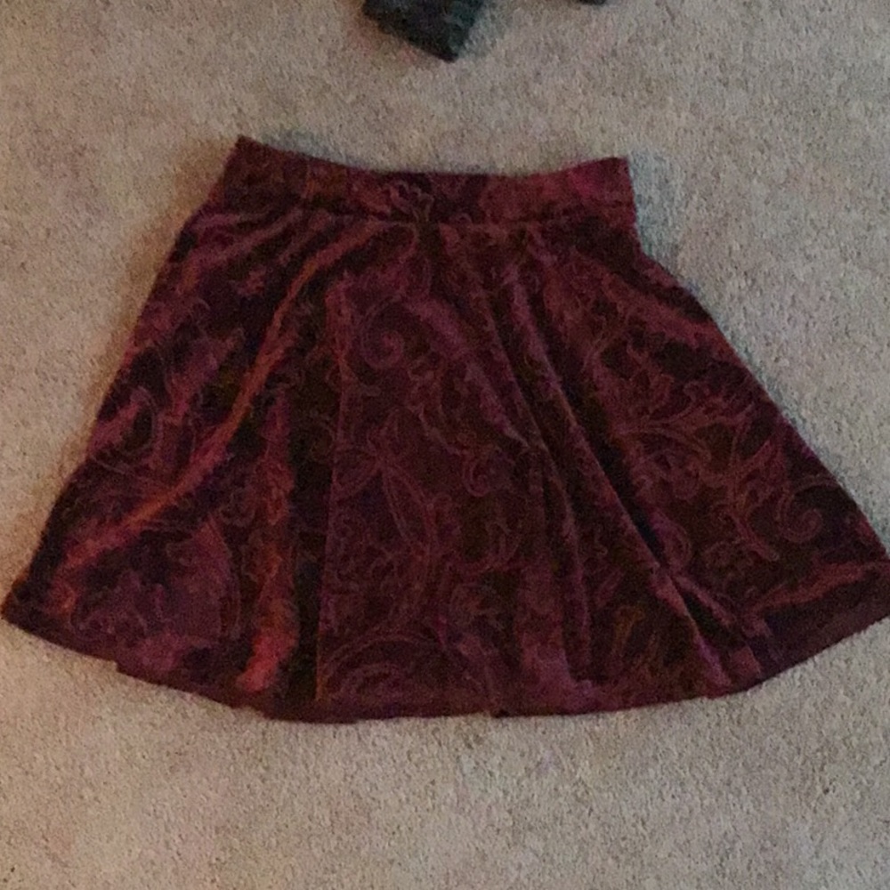 Velvety burgundy skirt